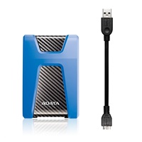 Externý pevný disk ADATA 1TB 2,5" USB 3.1 DashDrive Durable HD650, modrý (gumový, odolný voči nárazom)