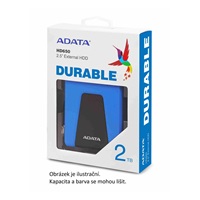 Externý pevný disk ADATA 1TB 2,5" USB 3.1 DashDrive Durable HD650, modrý (gumový, odolný voči nárazom)