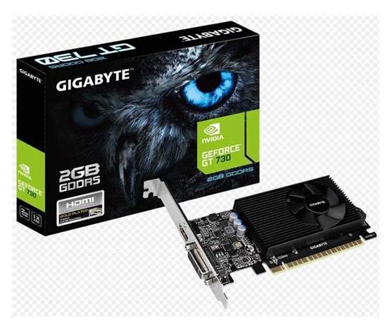 GIGABYTE VGA NVIDIA GeForce GT 730, 2GB DDR5, 1xHDMI, 1xDVI-D