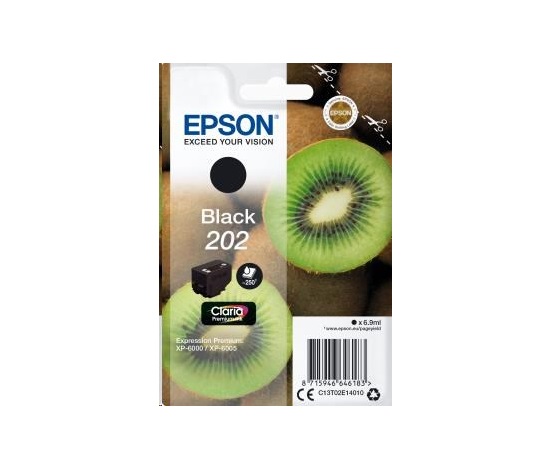 Čierny atrament EPSON v jednom balení "Kiwi" Black 202 Claria Premium Ink 6,9 ml