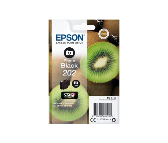 Čierny atrament EPSON "Kiwi" Photo Black 202 Claria Premium Ink 4,1 ml