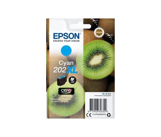 Atramentová tyčinka EPSON Singlepack "Kiwi" Cyan 202XL Claria Premium Ink 8,5 ml