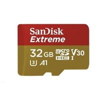 Karta SanDisk MicroSDHC 32GB Extreme (100MB/s, Class 10, UHS-I U3 V30) + adaptér