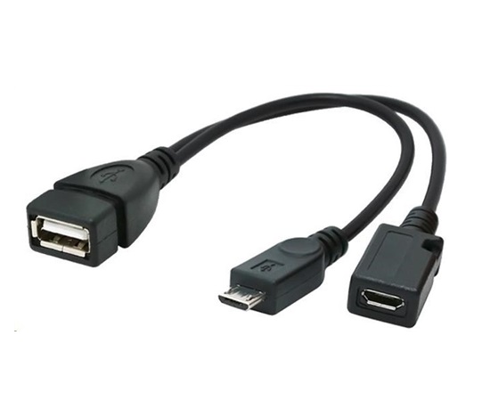 GEMBIRD kábel CABLEXPERT USB AF/micro BM + micro BF, OTG + nabíjanie, 15 cm, pre tablety a smartfóny