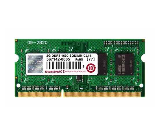 SODIMM DDR3 2GB 1600MHz TRANSCEND 1Rx8 CL11