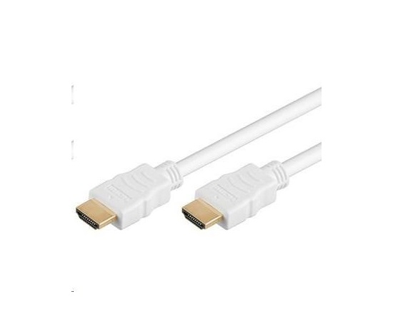 Vysokorýchlostný kábel HDMI + Ethernet PremiumCord, biely, pozlátené konektory, 15 m