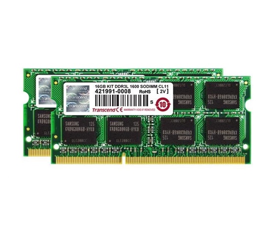 SODIMM DDR3L 16GB KIT 1600MHz TRANSCEND 2Rx8 CL11