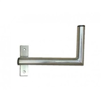 Držák antény na zeď u okna s pásem, levé uchycení, galvanický zinek, délka 25cm, průměr 3,2cm