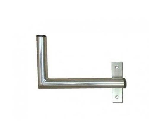 Držák antény na zeď u okna s pásem, pravé uchycení, galvanický zinek, délka 25cm, průměr 3,2cm