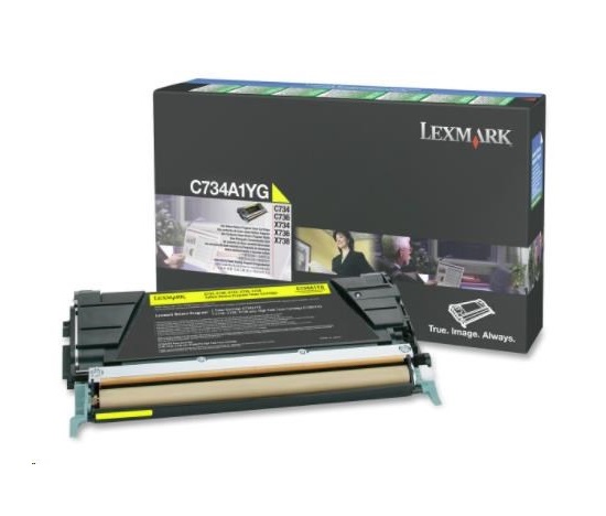 Žltý toner LEXMARK C734, C736, X734, X736, X738 na 6000 strán