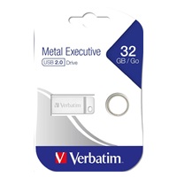 VERBATIM Flash disk 32 GB Metal Executive, USB 2.0, strieborná