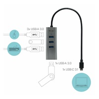 iTec USB-C Metal 4-portový HUB