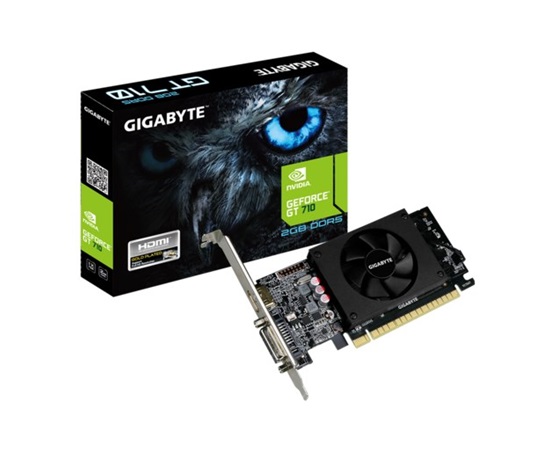 GIGABYTE VGA NVIDIA GeForce GT 710 2G, 2G DDR5, 1xHDMI, 1xDVI-I