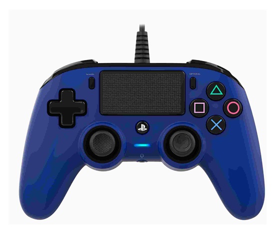 Nacon Wired Compact Controller - ovladač pro PlayStation 4 - modrý