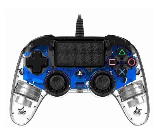 Nacon Wired Compact Controller - ovladač pro PlayStation 4 - průhledný modrý