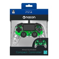 Nacon Wired Compact Controller - ovladač pro PlayStation 4 - průhledný zelený