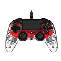 Nacon Wired Compact Controller - ovladač pro PlayStation 4 - průhledný červený