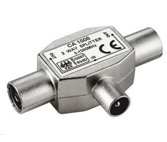 Kombinátor TV antén PremiumCord - konektor IEC 75 Ohm 1xM-2xF