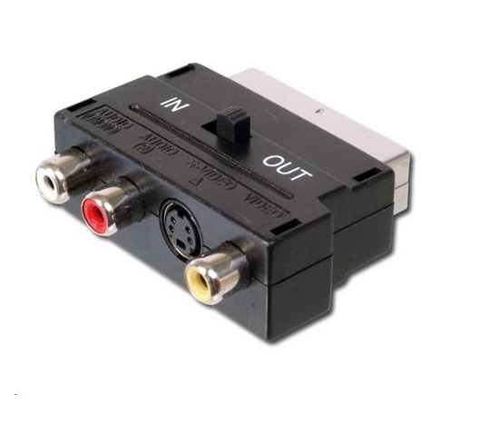 Adaptér PremiumCord SCART-3x cinch + S-video s prepínačom IN/OUT