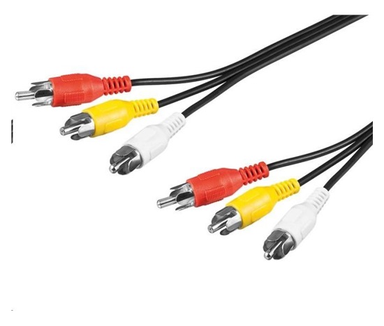 Kábel PremiumCord 3x CINCH-3x CINCH M/M 2m