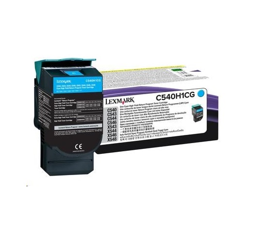 Azurový toner LEXMARK pre C540/C543/C544/X543/X544 na 2000 strán