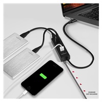 AXAGON HUE-S2C, 4x USB 3.0 CHARGING hub, micro USB nap. konektor, kábel USB-C 40cm
