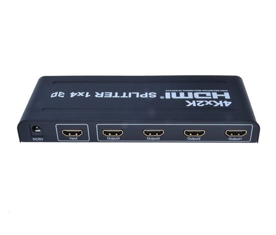Rozbočovač HDMI PremiumCord 1-4 porty, kovové puzdro, 4K, FULL HD, 3D