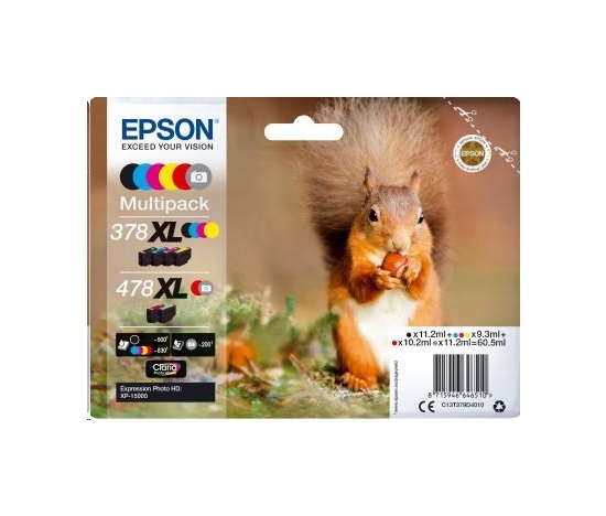 EPSON Multipack "Squirrel" 6-farebný atrament 478XL Claria Photo HD
