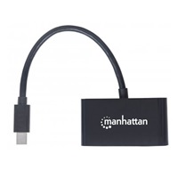 Adaptér MANHATTAN 2 v 1 4K Mini DisplayPort, Mini DP samec na HDMI/VGA samica, pasívny, čierny