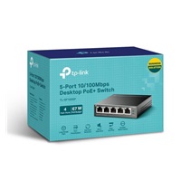 TP-Link switch TL-SF1005P (5x100Mb/s, 4xPoE+, 67W, fanless)