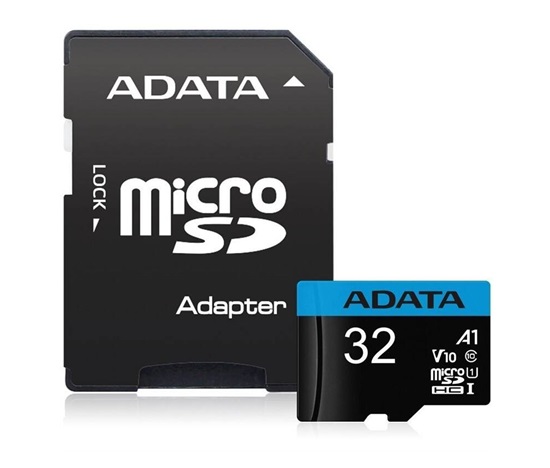 Karta ADATA MicroSDHC 32GB UHS-I Class 10, A1 + SD adaptér, Premier