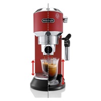 Delonghi Dedica pákový kávovar, červená