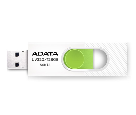 ADATA Flash Disk 64GB UV320, USB 3.1 Dash Drive, biela/zelená