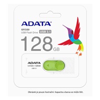 ADATA Flash Disk 64GB UV320, USB 3.1 Dash Drive, biela/zelená