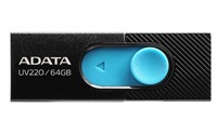ADATA Flash Disk 64GB UV220, USB 2.0 Dash Drive, čierna/modrá