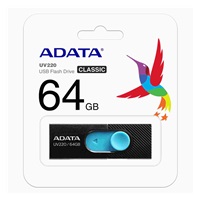 ADATA Flash Disk 64GB UV220, USB 2.0 Dash Drive, čierna/modrá