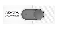 ADATA Flash Disk 64GB UV220, USB 2.0 Dash Drive, biela/sivá