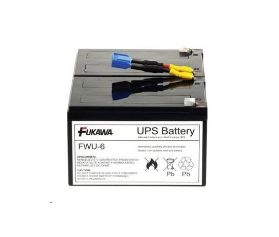 Batéria - FUKAWA FWU-6 náhradná batéria pre RBC6 (12V/12Ah, Faston 250, 2ks), životnosť 3-5 rokov