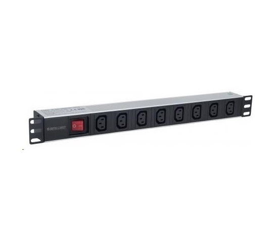 Distribučný panel Intellinet PDU, 8x zásuvka C13, 1U rack, 2 m odpojiteľný kábel