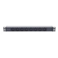 Intellinet PDU distribučný panel, 8x zásuvka C13, 1U rack, 2m odpojiteľný kábel, ochrana proti pádu