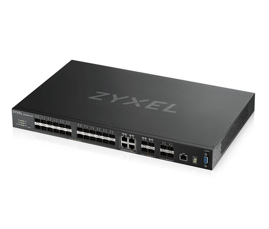Zyxel XGS4600-32F L3 Managed Switch, 24x SFP, 4x RJ45/SFP, 4x 10G SFP+, stohovateľný, dvojitý zdroj napájania