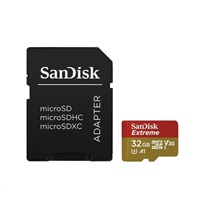 Karta SanDisk MicroSDHC 32 GB Extreme (100 MB/s, Class 10 UHS-I V30, pre akčné kamery) + adaptér