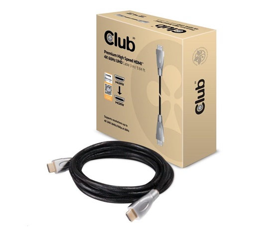 Club3D Kabel Certifikovaný HDMI Premium High Speed, HDMI 2.0 4K60Hz UHD, 3m