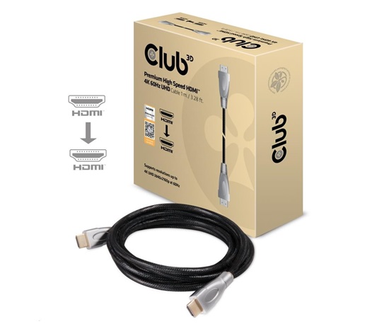 Club3D Kabel Certifikovaný HDMI 2.0 Premium High Speed 4K60Hz UHD, 1m