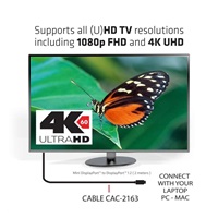 Kábel Club3D Mini DisplayPort na DisplayPort 1.2 4K60Hz UHD obojsmerný, (M/M), 2 m