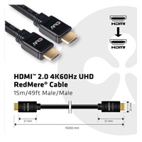 Kábel HDMI Club3D 2.0 aktívny, vysokorýchlostný 4K UHD, Redmere (M/M), 15 m, 28 AWG