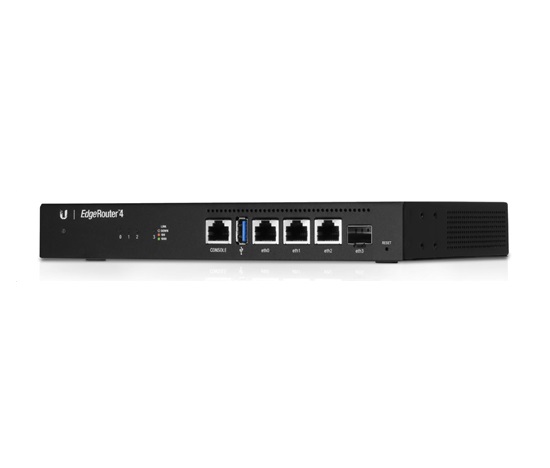 UBNT EdgeMAX EdgeRouter 4 [1GHz štvorjadrový CPU, 1GB RAM, EdgeOS, 3 gigabitové porty + 1xSFP slot, bez ventilátora]