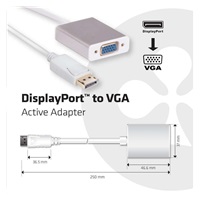 Adaptér Club3D Active DisplayPort na VGA (M/F), 25 cm