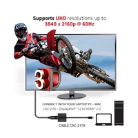 Club3D Adaptér aktívny mini DisplayPort 1.2 na HDMI 2.0 4K60Hz UHD, (M/F), 20 cm