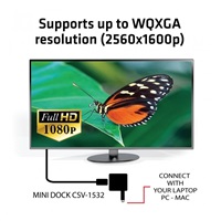 Club3D Dokovací stanice USB-C 3v1, 1xVGA, 1xUSB-C, 1xUSB, černá